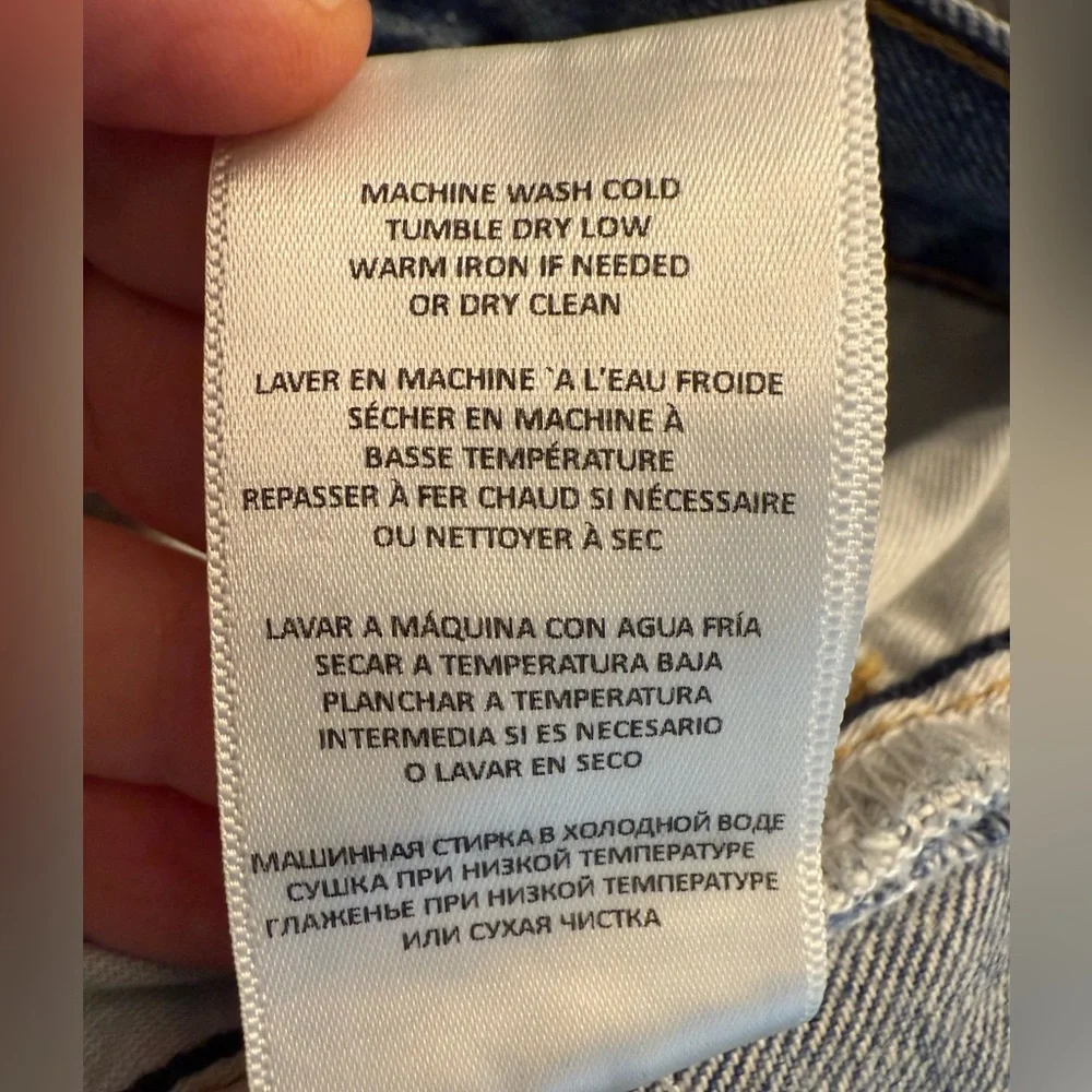 New Re/Done 70s Low Rise Bell Bottom Jeans in Lake Blue, Size 30. - Picture 7 of 14